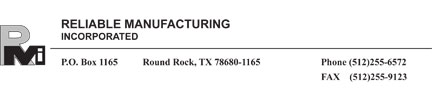 reliable manufacturing inc header